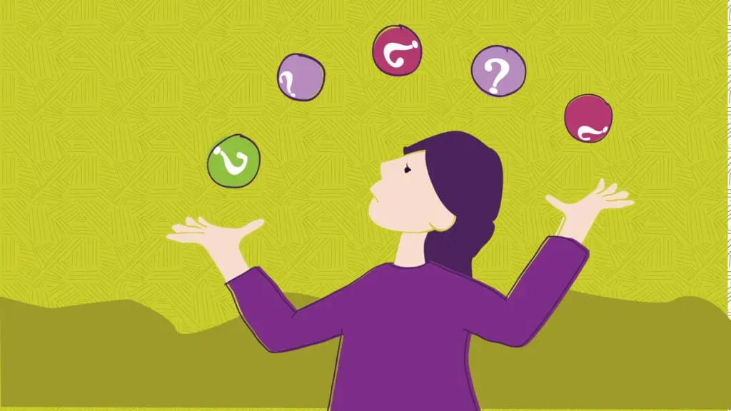 Kvinne med litt for mange baller i lufta, som trenger arbeidsrettet rehabilitering