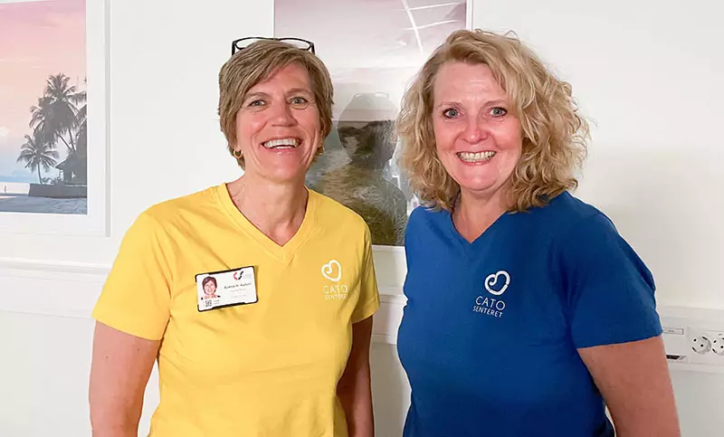 Anette Aarum og Birgitte Petterson ved Catosenteret