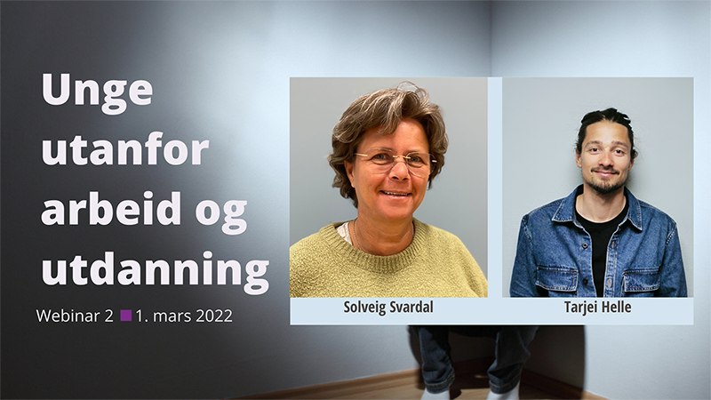 Biletet viser Solveig Svardal og Tarjei Helle, som heldt innlegg under webinaret